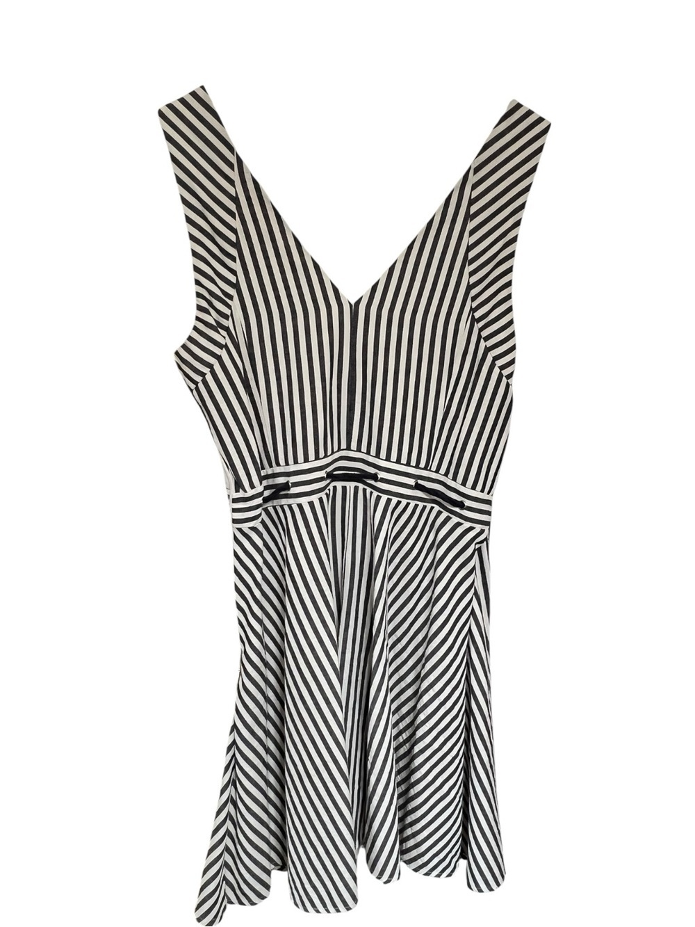 Love Riche Navy and White Striped V-Neck Dress - Picture 3 of 4